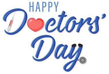 Happy doctor day in July logo illustration