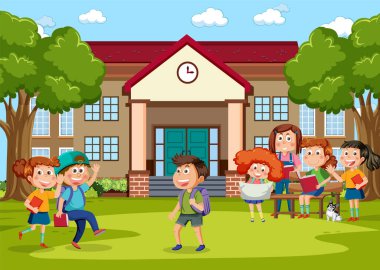 Okuldaki mutlu çocuklar