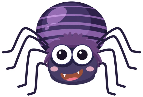 Cute Spider Cartoon White Background Illustration — Stok Vektör