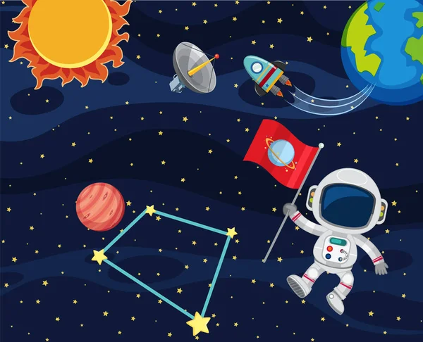 Cartoon Space Background Template Illustration — Stockový vektor