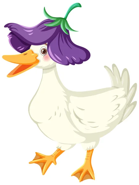 Happy Duck Cartoon Character Illustration — Stock Vector