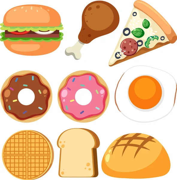 Food and dessert seamless pattern illustration