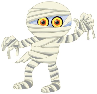 Mummy kid cartoon character illustration