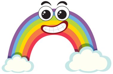 Rainbow with facial expression illustration