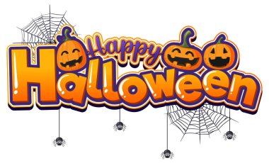 Happy Halloween Font Logo illustration