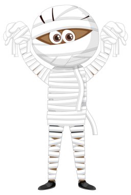 Mummy kid cartoon character illustration