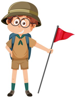 Cute boy scout cartoon character   illustration