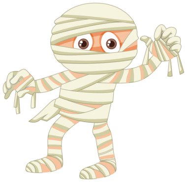 Mummy kid cartoon character illustration
