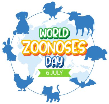 Dünya Hayvanat Bahçeleri gündüz afiş tasarımı illüstrasyonu