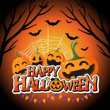 Happy Halloween Poster Template illustration