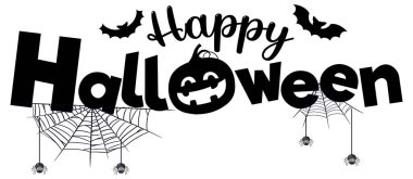 Happy Halloween Font Logo illustration