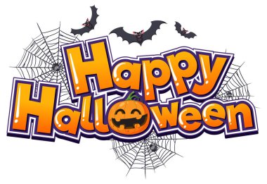 Happy Halloween Font Logo illustration