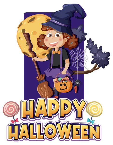Happy Halloween Festival Logo Design Illustration —  Vetores de Stock