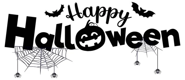 Happy Halloween Font Logo Illustration — Image vectorielle