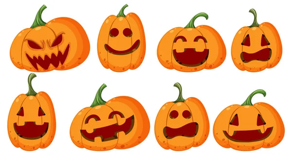 Halloween Pumpkin Jack Lantern Illustration — Vettoriale Stock