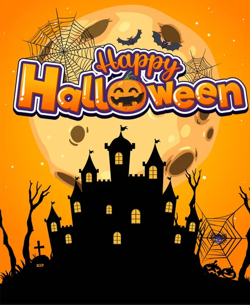 Happy Halloween Poster Template Illustration — Stock vektor