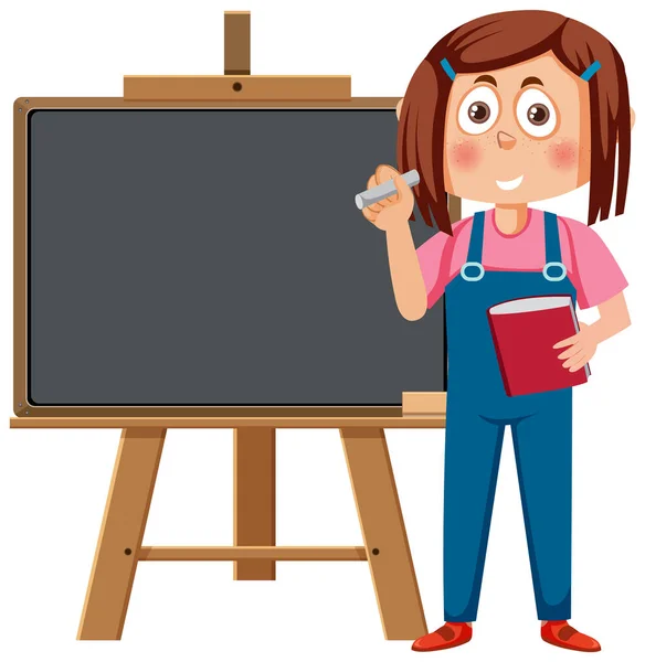 Girl Chalkboard Illustration — Image vectorielle