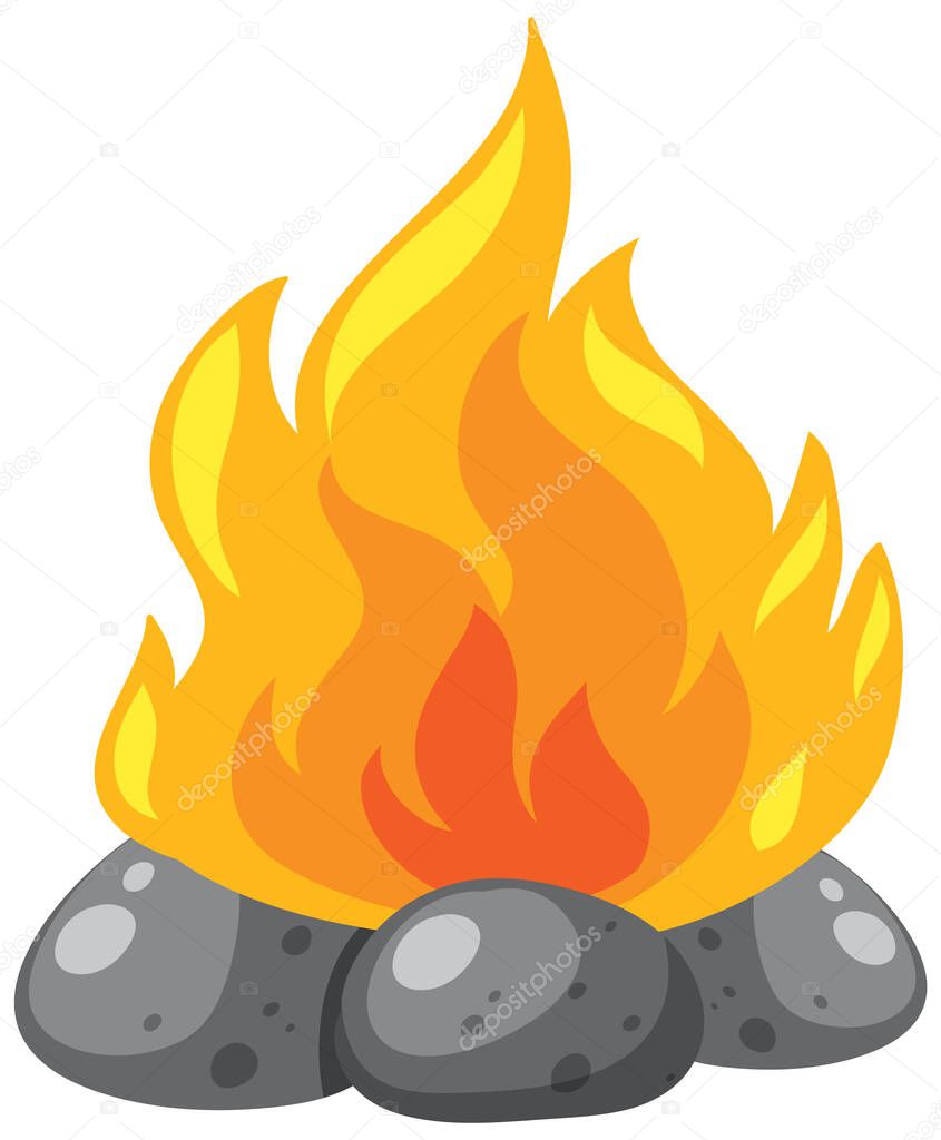 A campfire on white background illustration