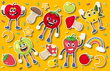 Food and dessert cartoon seamless pattern illustration