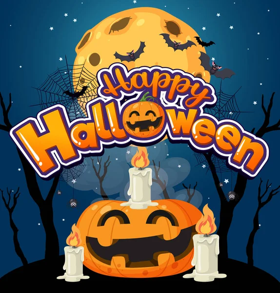 Happy Halloween Poster Template Illustration — Vector de stock