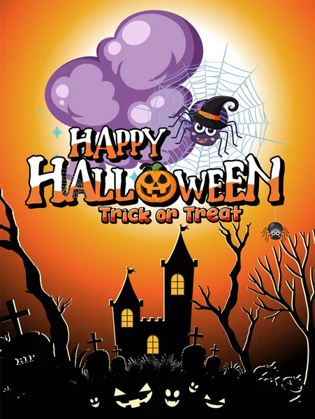 Happy Halloween Poster Template Illustration — Archivo Imágenes Vectoriales