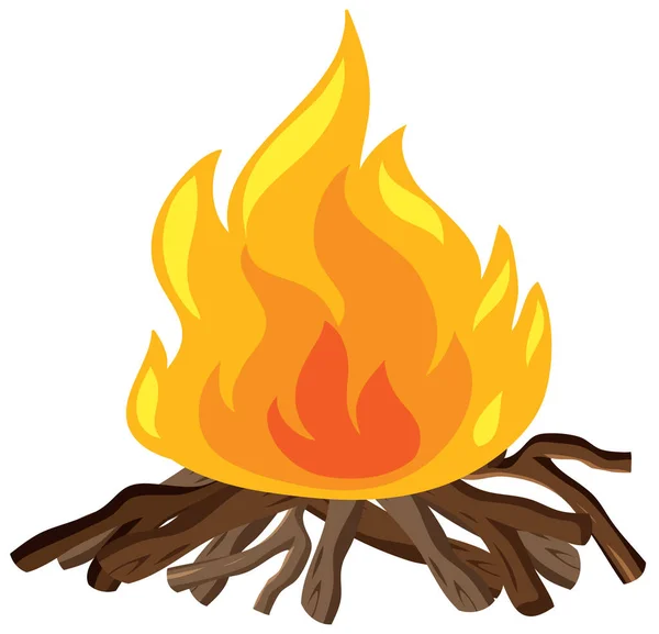 Campfire White Background Illustration — Stockvector