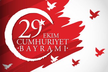Türkiye Cumhuriyet Günü Poster Tasarımı illüstrasyonu