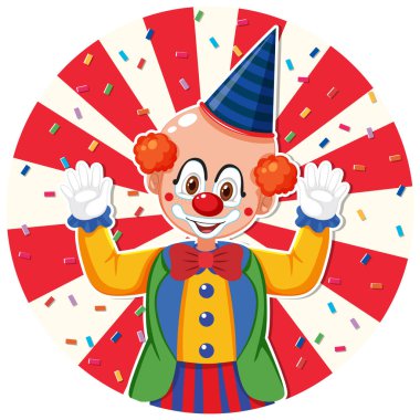 Circus clown icon on white background illustration