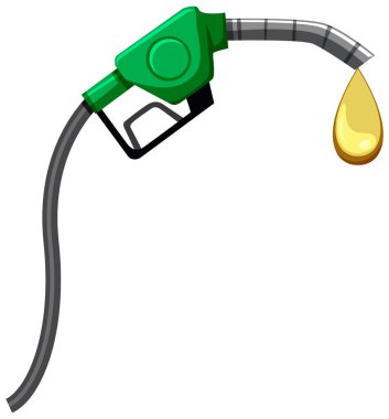 Yağ damlası illüstrasyonlu izole yakıt hortumu