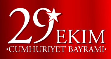 Türkiye Cumhuriyet Günü Poster Tasarımı illüstrasyonu