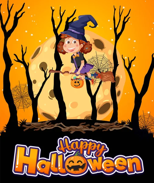 Happy Halloween Poster Template Illustration — Vector de stock