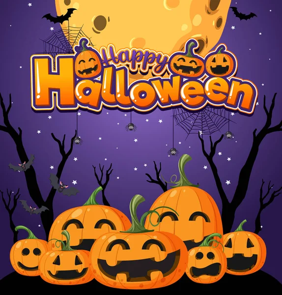 Happy Halloween Poster Template Illustration — Archivo Imágenes Vectoriales