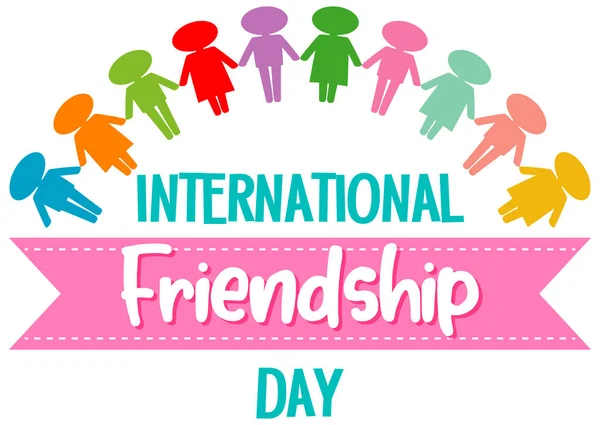 Internationaler Tag Der Freundschaft Banner Design Illustration — Stockvektor