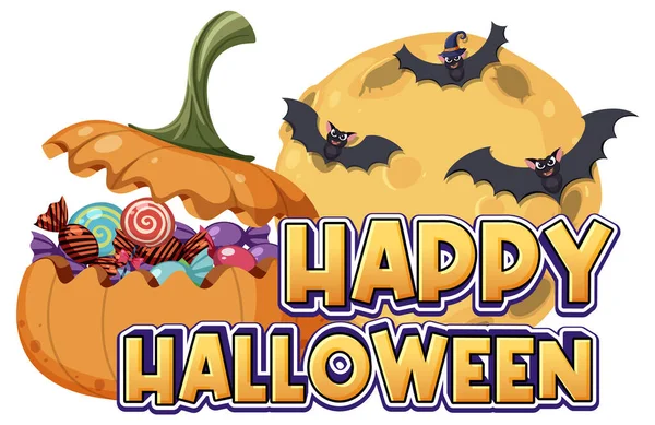 Happy Halloween Logo Nápis Design Ilustrace — Stockový vektor