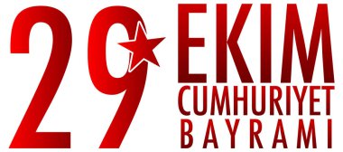 Türkiye Cumhuriyeti Günü metin tasarımı illüstrasyonu
