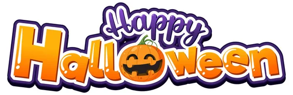 Happy Halloween Font Logo Illustration — Vector de stock