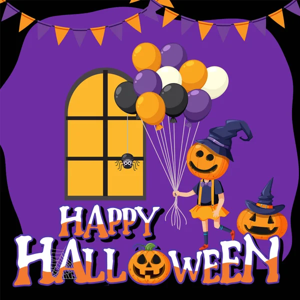 Happy Halloween Poster Template Illustration — Stockový vektor