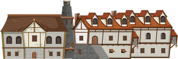 Medieval Historical Building Cartoon Style Illustration — Vector de stock
