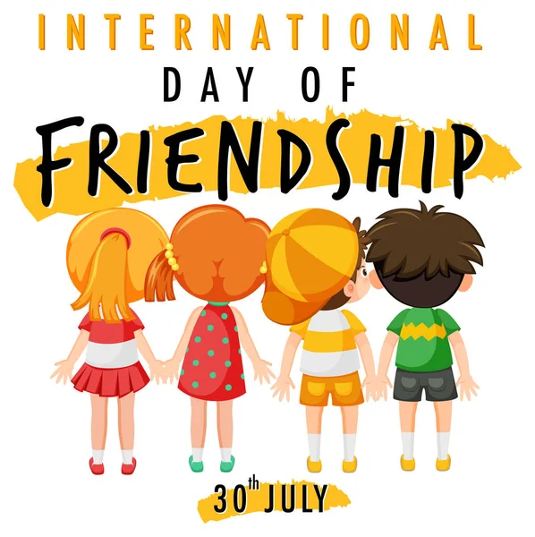 Internationaler Tag Der Freundschaft Banner Design Illustration — Stockvektor