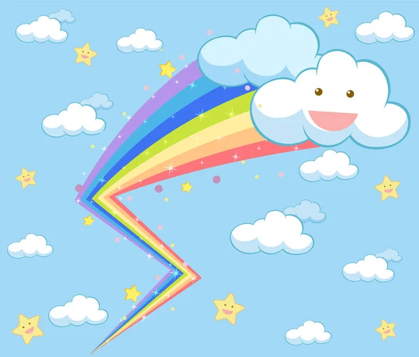 Cute Pastel Rainbow Background Illustration — Stock Vector