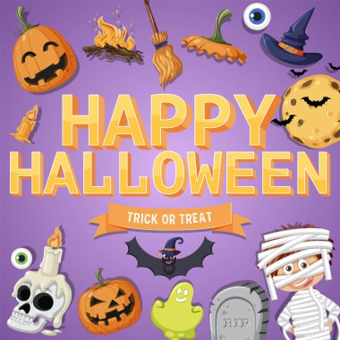 Happy Halloween Poster Template illustration