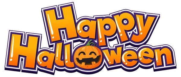 Happy Halloween Font Logo Illustration — Stockový vektor
