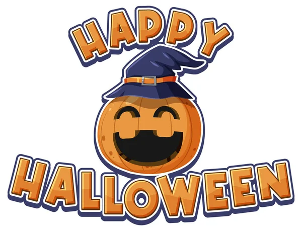 Happy Halloween Word Jack Lantern Illustration — Stock Vector