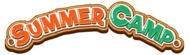 Yaz kampı illüstrasyonu için yazı tipi tasarımı