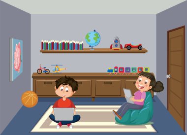 Çocuklar evde resim dersinde online öğreniyor