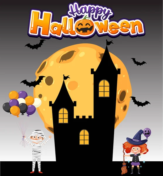 Happy Halloween Poster Template Illustration — Vector de stock