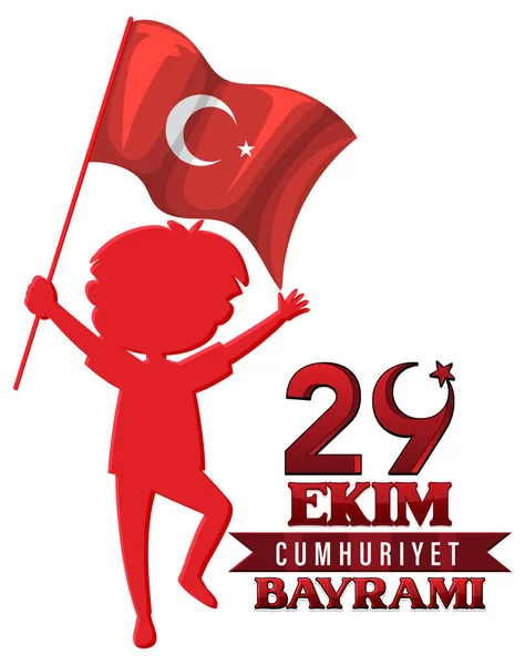 Dia República Turquia Poster Design Ilustração —  Vetores de Stock