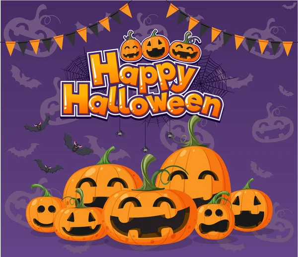 Happy Halloween Poster Template Illustration — Archivo Imágenes Vectoriales