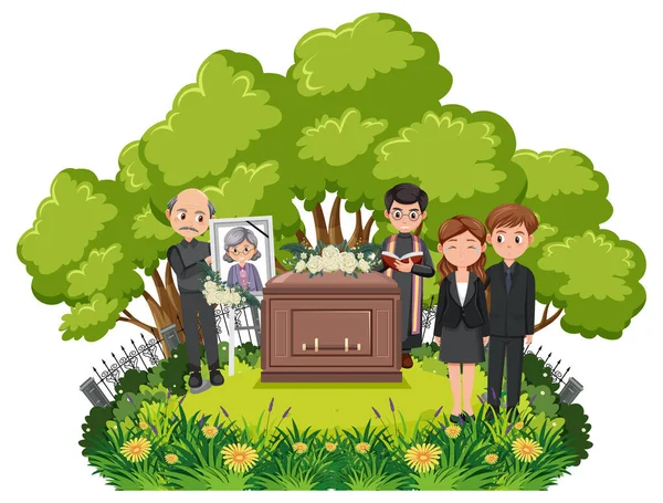 Funeral Ceremony Christian Religion Illustration — Stock Vector