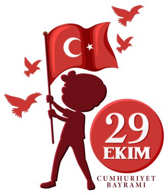 Türkiye Cumhuriyet Günü Poster Tasarımı illüstrasyonu